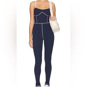 Navy Blue we wore what Jumpsuit with White Stitching